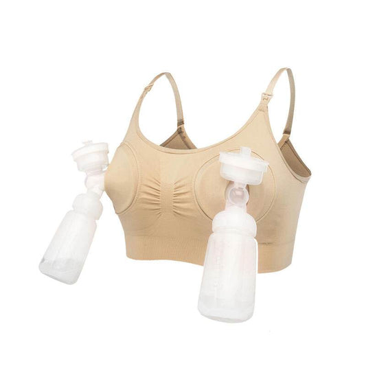 Sutien 2 in1 - Alaptare si sustinere pompa san (bej) - Atelieru' lui Mesterica