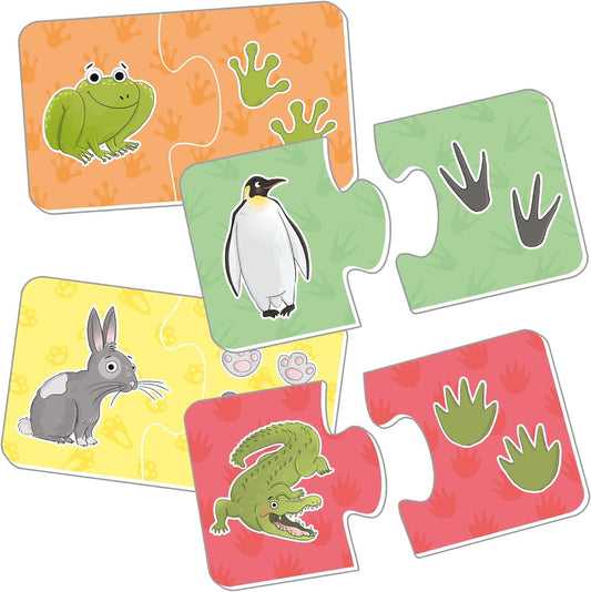 Puzzle de asociere - animalutele si urmele lor
