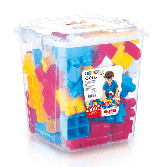 Cuburi mari de construit in cutie - 100 piese - Atelieru' lui Mesterica