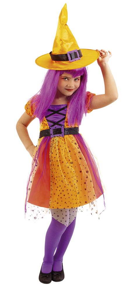 Costum de carnaval - Vrajitoare superstar (portocaliu) - Atelieru' lui Mesterica