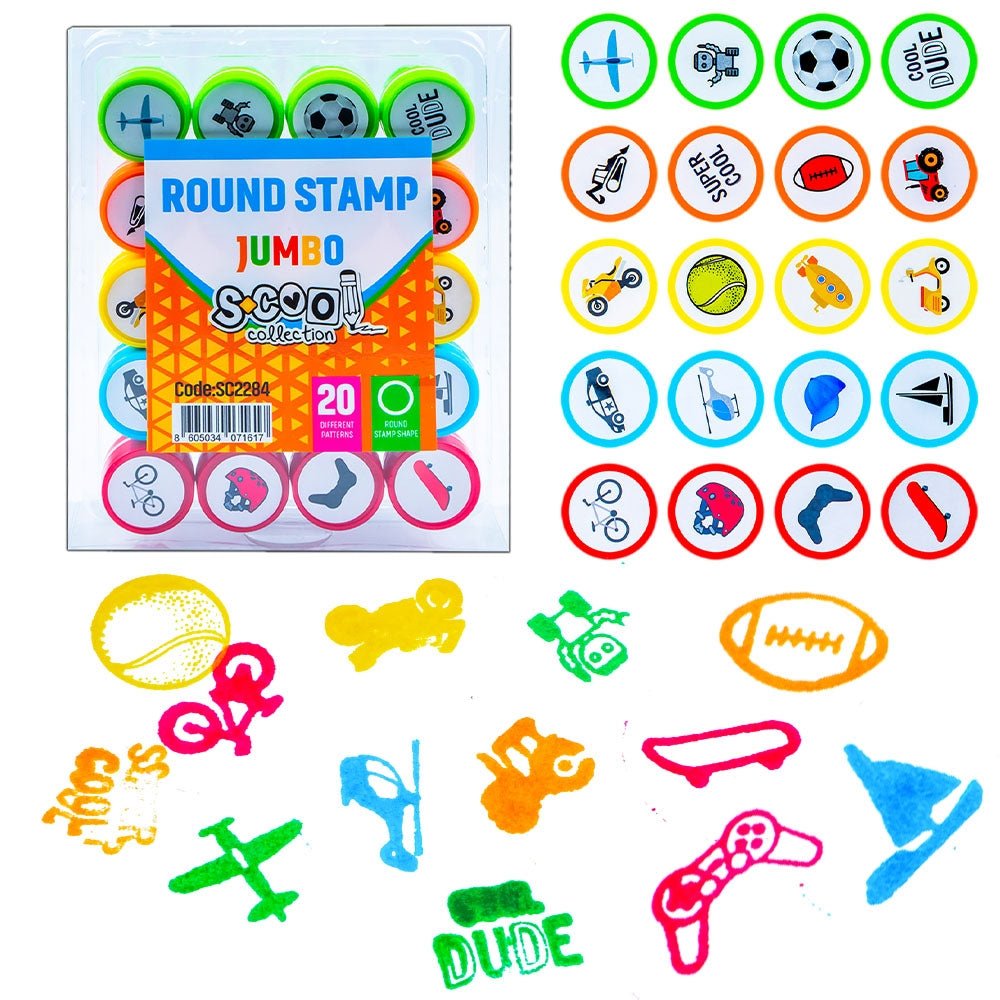 Accesorii craft, Stampilute rotunde, 20 buc/set - S - COOL Atelieru' lui Mesterica | Jucarii, haine si incaltaminte pentru copii