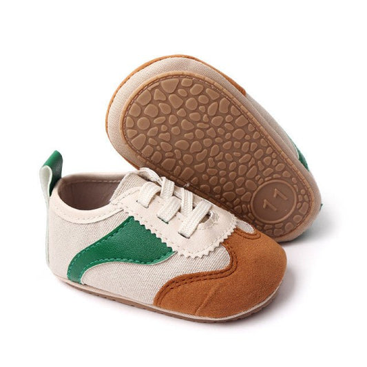 Adidasi crem cu maro si verde - Sporty Atelieru' lui Mesterica | Jucarii, haine si incaltaminte pentru copii