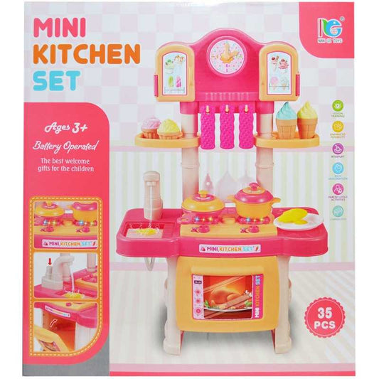 Aragaz cu baterii + accesorii bucatarie, 1 set/cutie Atelieru' lui Mesterica | Jucarii, haine si incaltaminte pentru copii