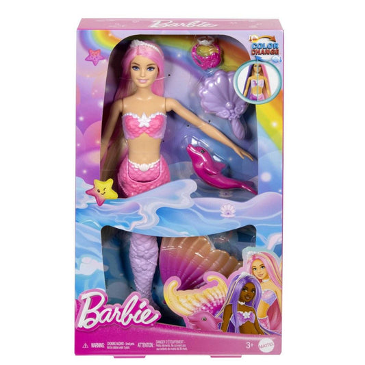 BARBIE COLOR CHANGE PAPUSA SIRENA CU PAR ROZ - Atelieru' lui Mesterica