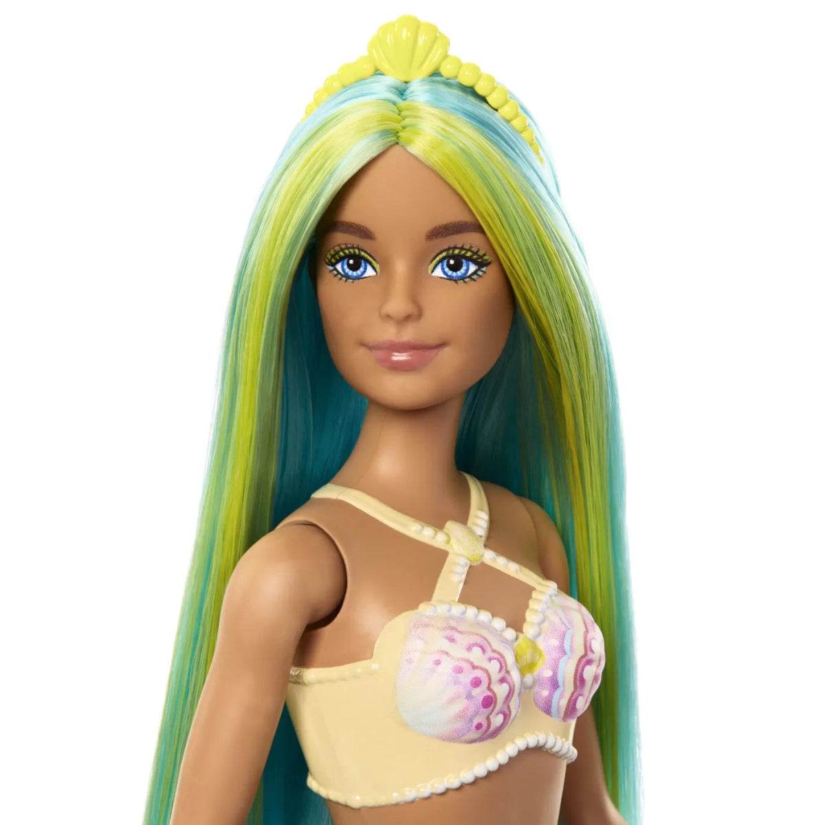 BARBIE DREAMTROPIA PAPUSA SIRENA CU COREST GALBEN SI COADA ALBASTRA - Atelieru' lui Mesterica