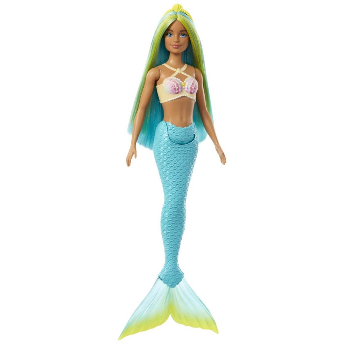 BARBIE DREAMTROPIA PAPUSA SIRENA CU COREST GALBEN SI COADA ALBASTRA - Atelieru' lui Mesterica