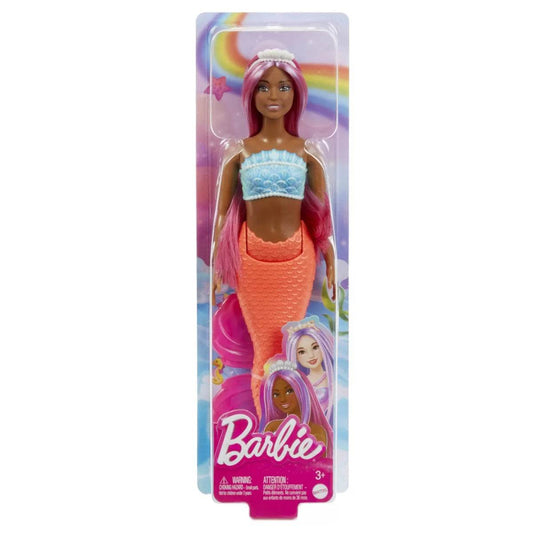 BARBIE DREAMTROPIA PAPUSA SIRENA CU PAR MAGENTA SI COADA PORTOCALIE - Atelieru' lui Mesterica