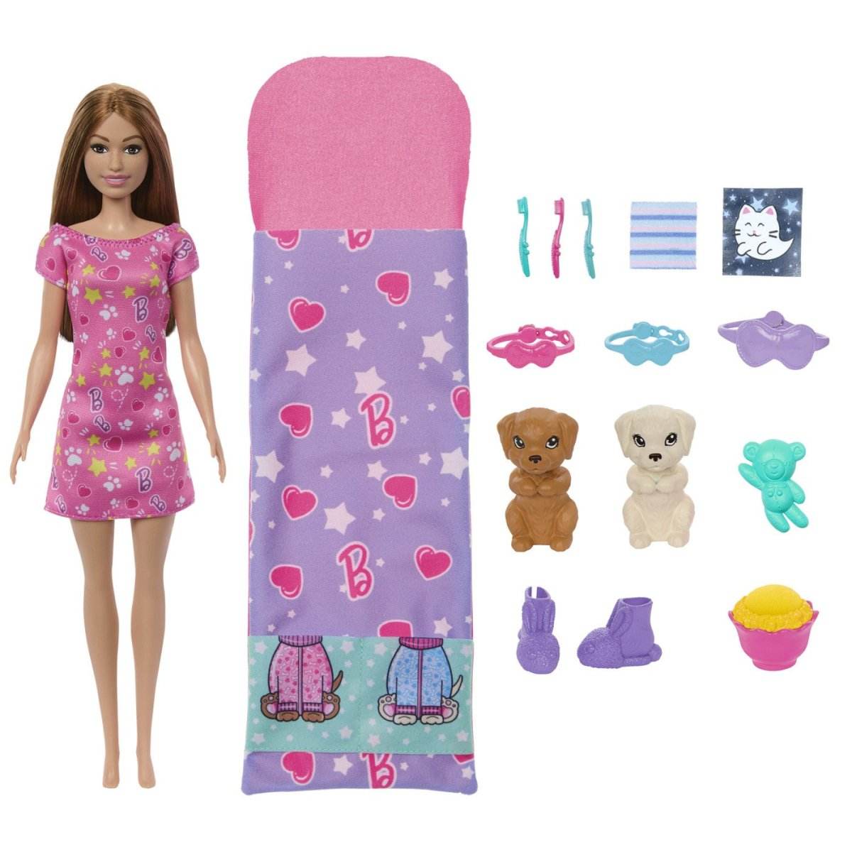BARBIE PAPUSA BARBIE FAMILY SET PETRECERE CU 2 CATELUSI COLOR CHANGE - Atelieru' lui Mesterica