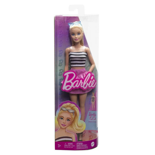 BARBIE PAPUSA BARBIE FASHIONISTA BLONDA CU PARUL PRIN IN COADA SI FUSTA ROZ - Atelieru' lui Mesterica