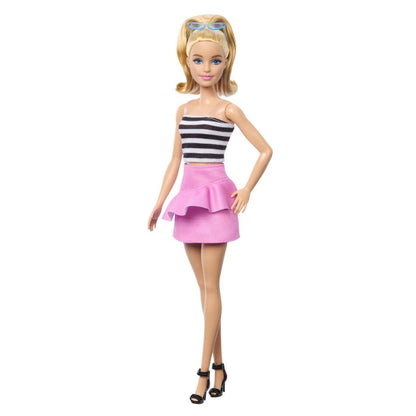 BARBIE PAPUSA BARBIE FASHIONISTA BLONDA CU PARUL PRIN IN COADA SI FUSTA ROZ Atelieru' lui Mesterica | Jucarii, haine si incaltaminte pentru copii