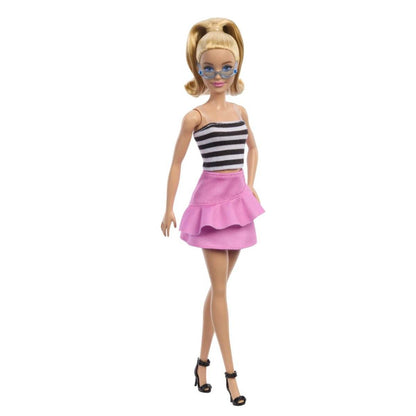 BARBIE PAPUSA BARBIE FASHIONISTA BLONDA CU PARUL PRIN IN COADA SI FUSTA ROZ - Atelieru' lui Mesterica