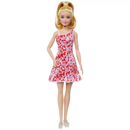 BARBIE PAPUSA BARBIE FASHIONISTA BLONDA CU PARUL PRINS IN COADA SI ROCHIE CU FLORICELE - Atelieru' lui Mesterica