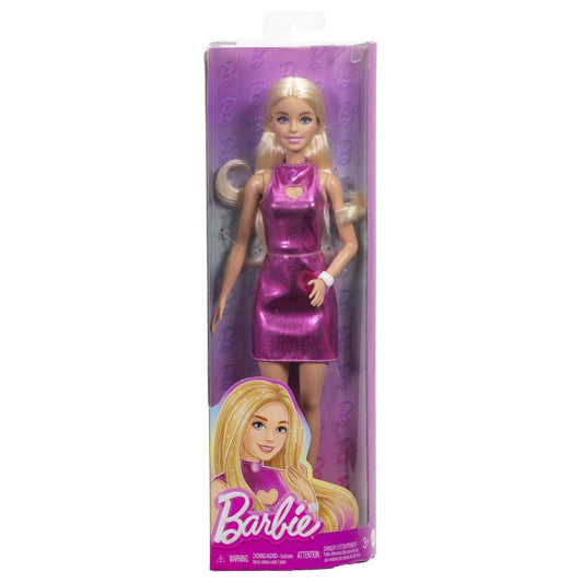 BARBIE PAPUSA BARBIE FASHIONISTAS BLONDA CU ROCHITA ROZ METALICA - Atelieru' lui Mesterica