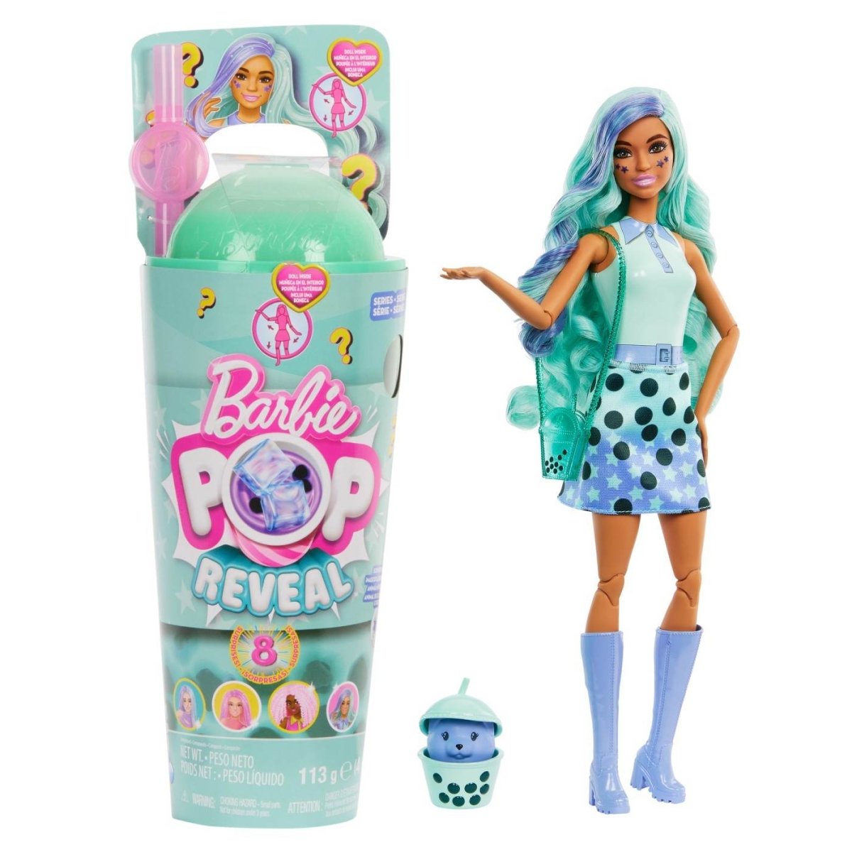 BARBIE POP REVEAL BUBBLE TEA PAPUSA BARBIE GREEN TEA Atelieru' lui Mesterica | Jucarii, haine si incaltaminte pentru copii