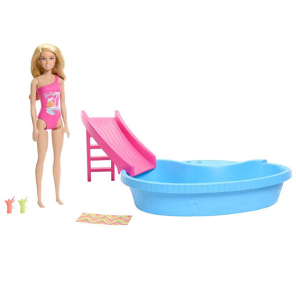 BARBIE SET PAPUSA BARBIE BLONDA SI PISCINA - Atelieru' lui Mesterica