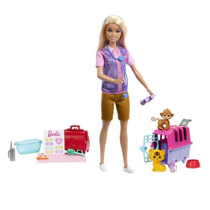 BARBIE YOU CAN BE SET PAPUSA CU DOUA ANIMALUTE DIN JUNGLA - Atelieru' lui Mesterica