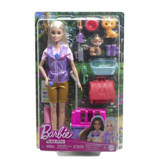BARBIE YOU CAN BE SET PAPUSA CU DOUA ANIMALUTE DIN JUNGLA - Atelieru' lui Mesterica