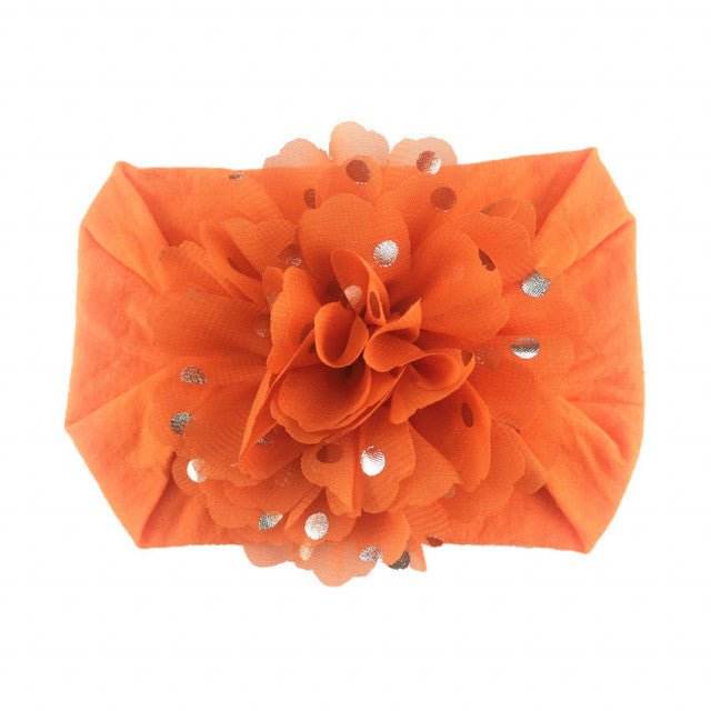 Bentita lata cu floare din tulle si buline argintii - Atelieru' lui Mesterica