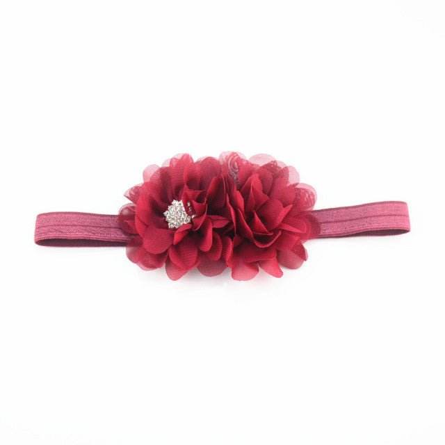 Bentita pentru fetite - Doua floricele cu strasuri - Atelieru' lui Mesterica