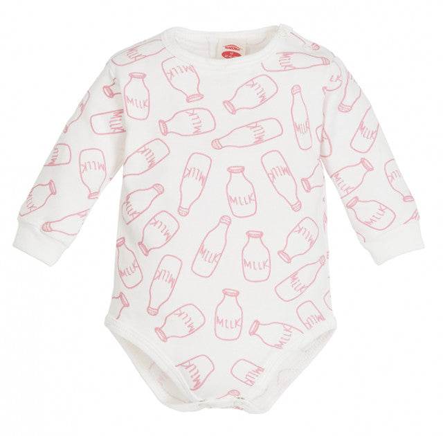 Body alb cu sticlute de lapte - Milk Girl - Atelieru' lui Mesterica
