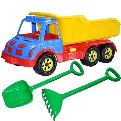 Camion 60 cm, cu lopata + grebla - ROBENTOYS Atelieru' lui Mesterica | Jucarii, haine si incaltaminte pentru copii