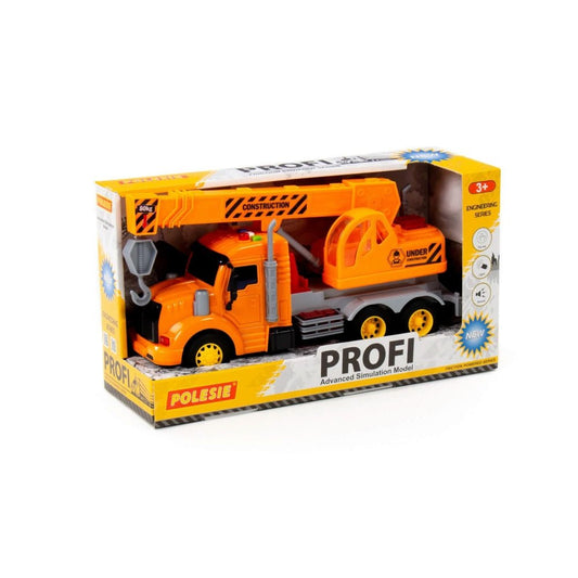 Camion constructii + macara, cu lumina si sunet, 33.5x11.5x18.5 cm, Polesie Atelieru' lui Mesterica | Jucarii, haine si incaltaminte pentru copii