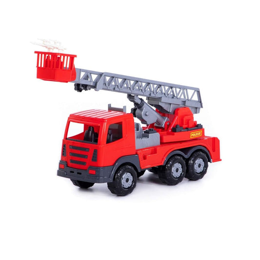 Camion pompieri + elevator - Supertruck, 45x16.5x26 cm, Polesie Atelieru' lui Mesterica | Jucarii, haine si incaltaminte pentru copii