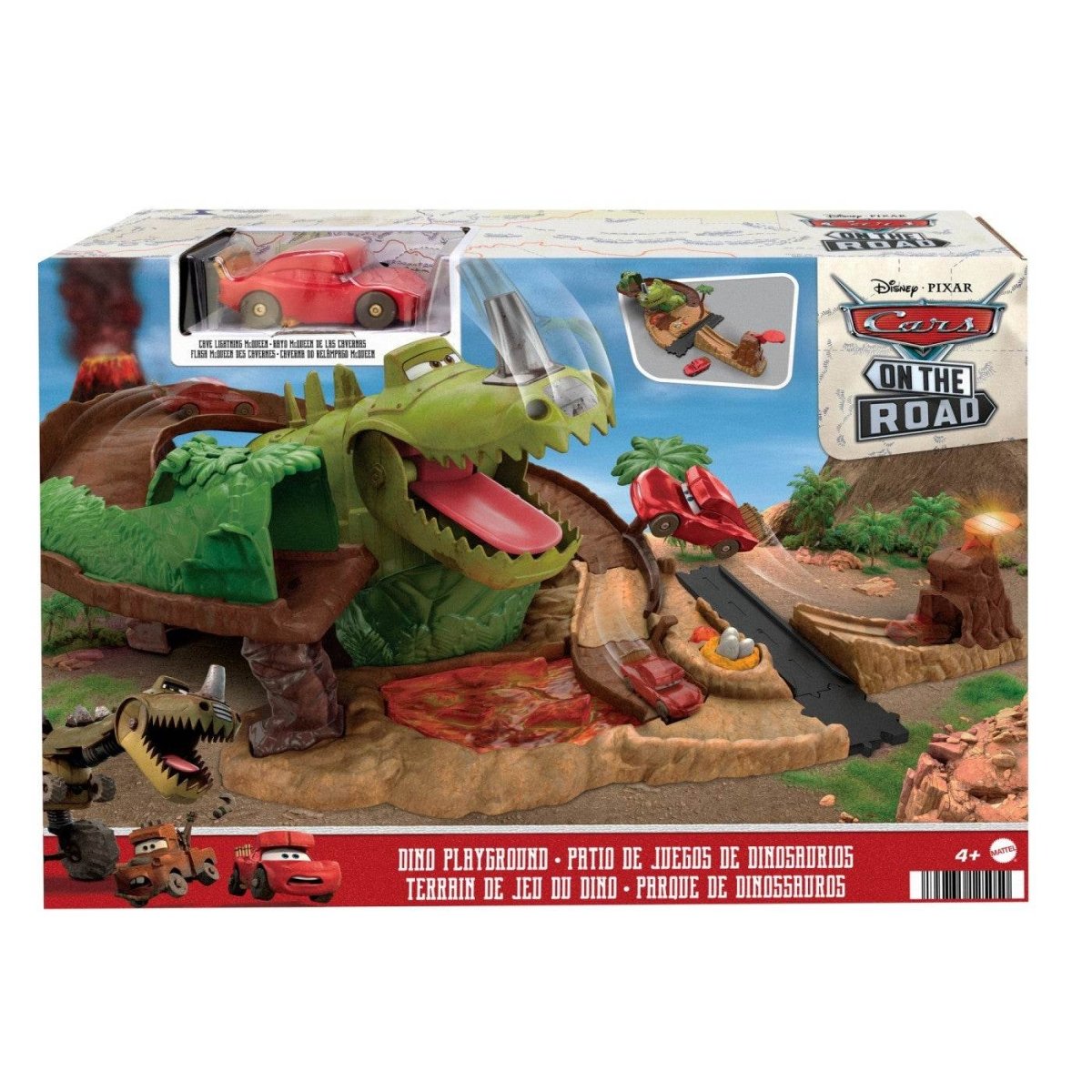 CARS SET DE JOACA DINO SI MASINUTA CAVE FULGER MCQUEEN - Atelieru' lui Mesterica