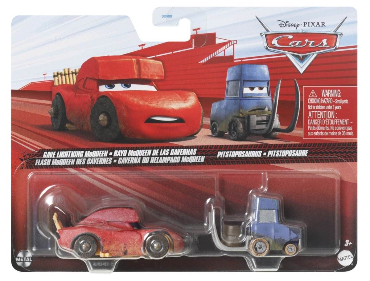 CARS3 SET 2 MASINUTE METALICE CAVE FULGER MCQUEEN SI PITSTOPOSAURUS - Atelieru' lui Mesterica