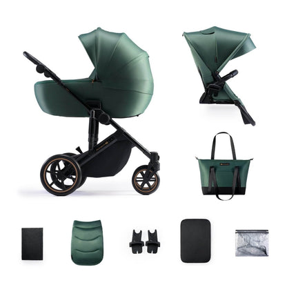 CARUCIOR 2 IN 1 KINDERKRAFT PRIME 2, DARK GREEN Atelieru' lui Mesterica | Jucarii, haine si incaltaminte pentru copii