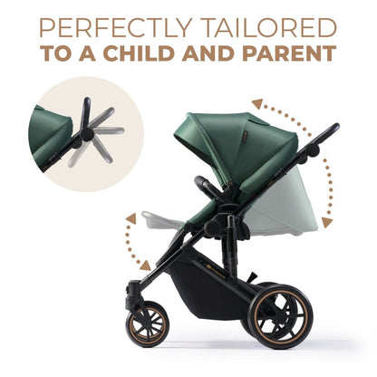 CARUCIOR 2 IN 1 KINDERKRAFT PRIME 2, DARK GREEN Atelieru' lui Mesterica | Jucarii, haine si incaltaminte pentru copii
