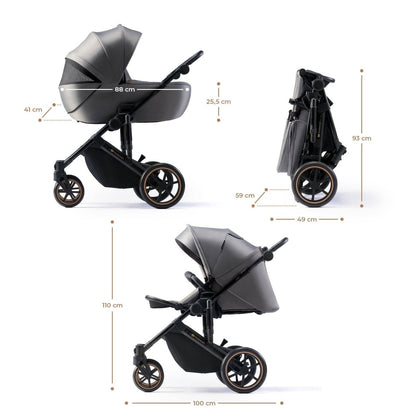 CARUCIOR 2 IN 1 KINDERKRAFT PRIME 2, SHADOW GREY Atelieru' lui Mesterica | Jucarii, haine si incaltaminte pentru copii