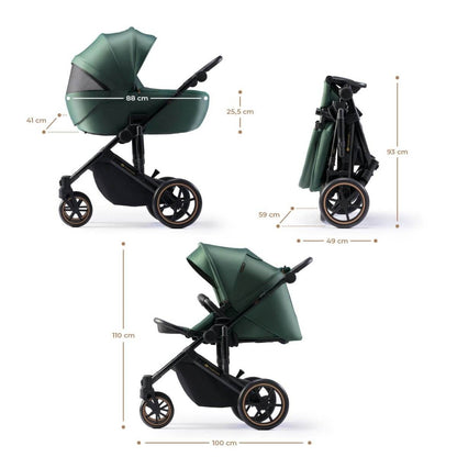 CARUCIOR 3 IN 1 KINDERKRAFT PRIME 2 3IN1 MINK PRO GREEN - Atelieru' lui Mesterica