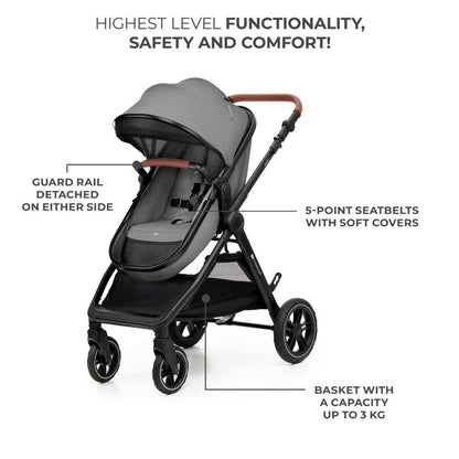 CARUCIOR KINDERKRAFT ESME, 3 IN 1, MOONLIGHT GREY Atelieru' lui Mesterica | Jucarii, haine si incaltaminte pentru copii