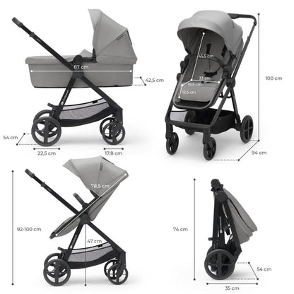 CARUCIOR KINDERKRAFT NEWLY, 4 IN 1, MOONLIGHT GREY Atelieru' lui Mesterica | Jucarii, haine si incaltaminte pentru copii