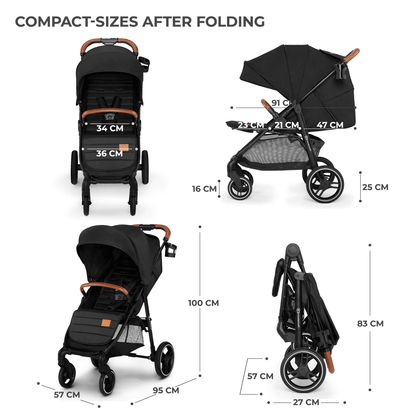 CARUCIOR SPORT KINDERKRAFT GRANDE PLUS, BLACK Atelieru' lui Mesterica | Jucarii, haine si incaltaminte pentru copii