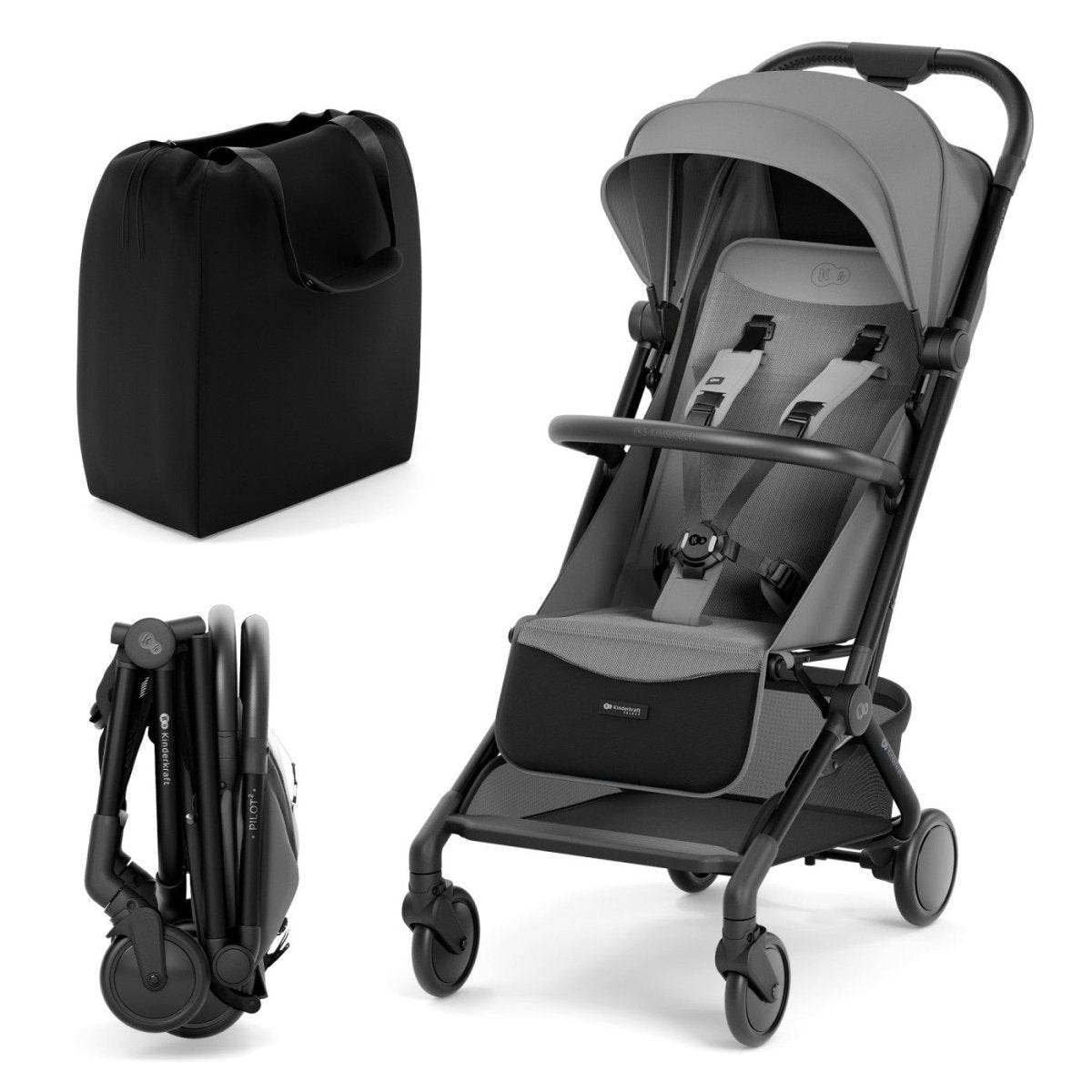 CARUCIOR SPORT KINDERKRAFT PILOT 2, 0-22 KG, PLATINUM GREY - Atelieru' lui Mesterica