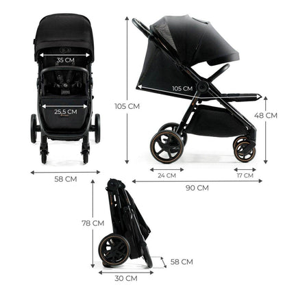 CARUCIOR SPORT, ULTRA COMPACT, KINDERKRAFT MITZY, 0-22 KG, BLACK INK - Atelieru' lui Mesterica