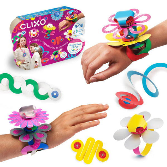 Clixo® joc magnetic de construit - Bijuterii colorate (28 piese) Atelieru' lui Mesterica | Jucarii, haine si incaltaminte pentru copii