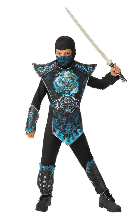 Costum de carnaval - Ninja Dragon Albastru Atelieru' lui Mesterica | Jucarii, haine si incaltaminte pentru copii