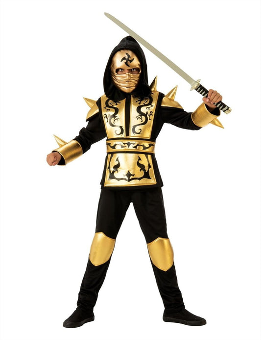 Costum de carnaval - Ninja Dragon Auriu Atelieru' lui Mesterica | Jucarii, haine si incaltaminte pentru copii