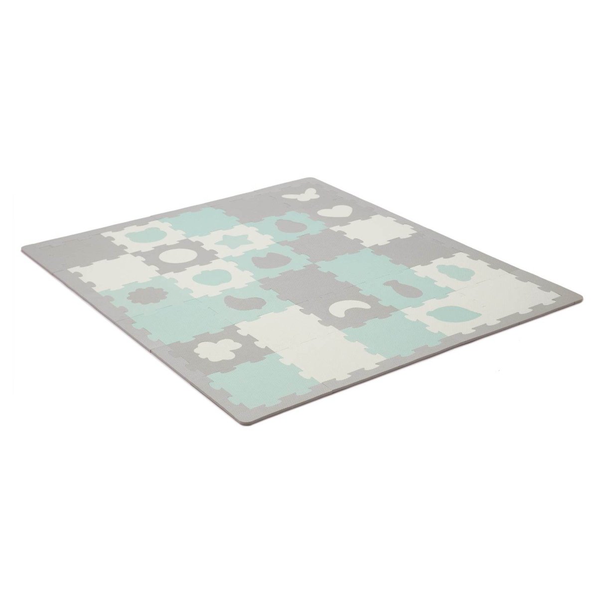 COVORAS DE JOACA KINDERKRAFT LUNO SHAPES, PUZZLE 3D, SPUMA, MINT Atelieru' lui Mesterica | Jucarii, haine si incaltaminte pentru copii