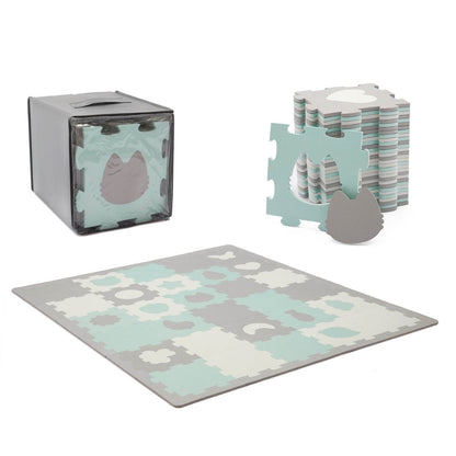 COVORAS DE JOACA KINDERKRAFT LUNO SHAPES, PUZZLE 3D, SPUMA, MINT Atelieru' lui Mesterica | Jucarii, haine si incaltaminte pentru copii