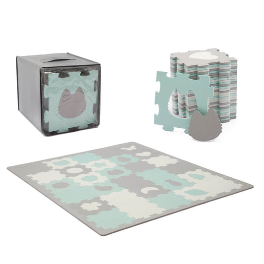 COVORAS DE JOACA KINDERKRAFT LUNO SHAPES, PUZZLE 3D, SPUMA, MINT Atelieru' lui Mesterica | Jucarii, haine si incaltaminte pentru copii