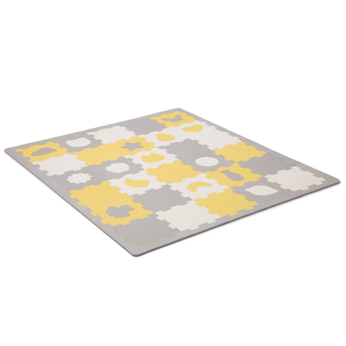COVORAS DE JOACA KINDERKRAFT LUNO SHAPES, PUZZLE 3D, SPUMA, YELLOW Atelieru' lui Mesterica | Jucarii, haine si incaltaminte pentru copii
