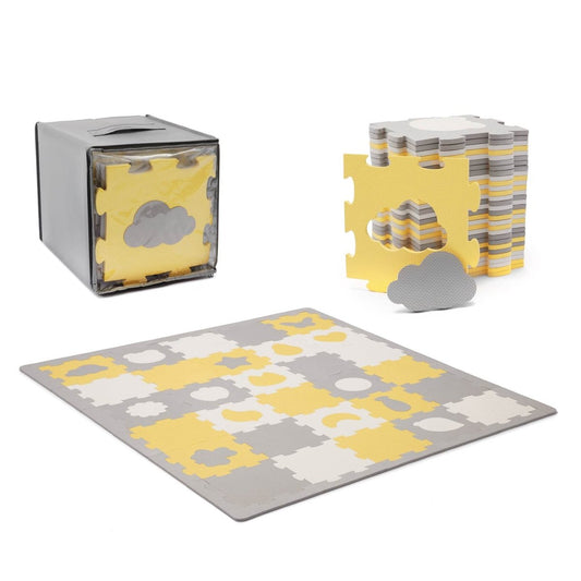 COVORAS DE JOACA KINDERKRAFT LUNO SHAPES, PUZZLE 3D, SPUMA, YELLOW Atelieru' lui Mesterica | Jucarii, haine si incaltaminte pentru copii