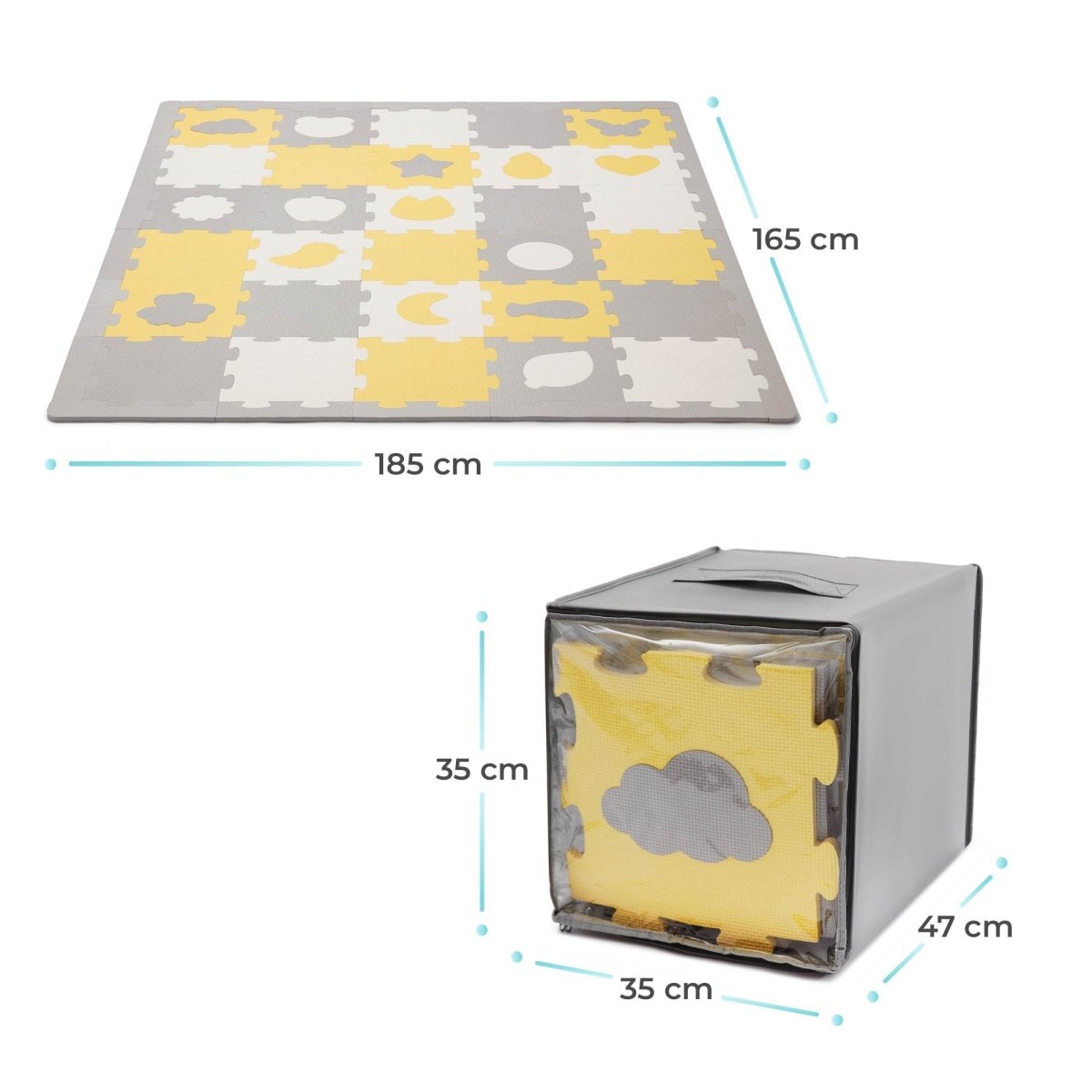 COVORAS DE JOACA KINDERKRAFT LUNO SHAPES, PUZZLE 3D, SPUMA, YELLOW Atelieru' lui Mesterica | Jucarii, haine si incaltaminte pentru copii