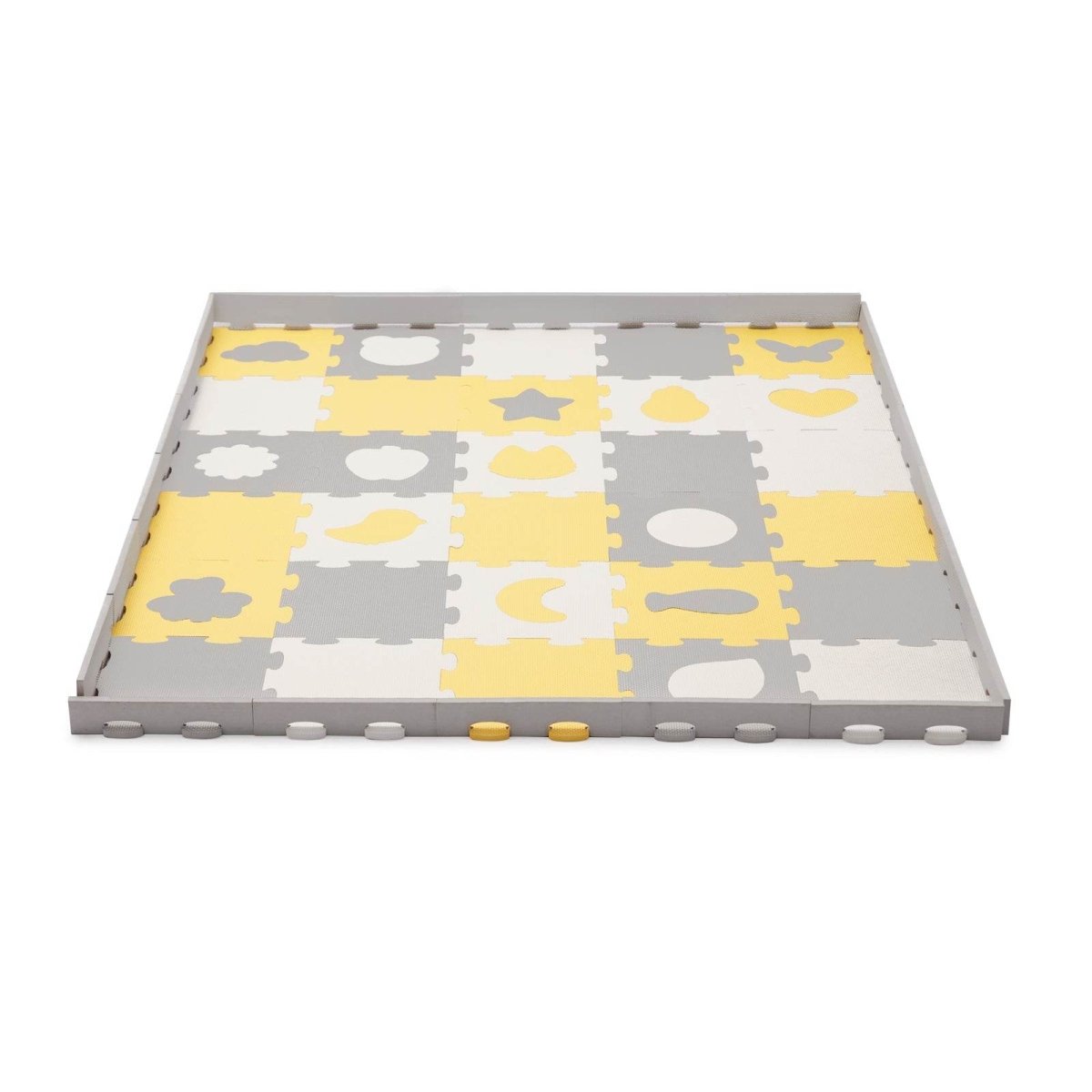 COVORAS DE JOACA KINDERKRAFT LUNO SHAPES, PUZZLE 3D, SPUMA, YELLOW Atelieru' lui Mesterica | Jucarii, haine si incaltaminte pentru copii