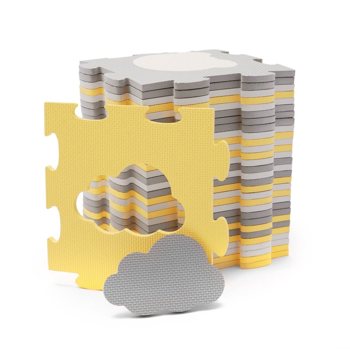 COVORAS DE JOACA KINDERKRAFT LUNO SHAPES, PUZZLE 3D, SPUMA, YELLOW Atelieru' lui Mesterica | Jucarii, haine si incaltaminte pentru copii