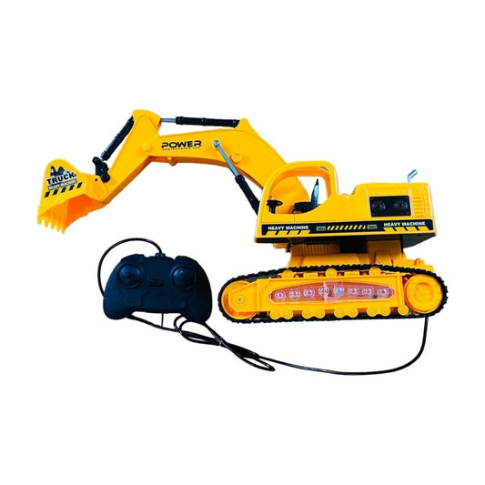 Excavator cu telecomanda fir, 1:16, 2, 4Ghz, brat cu abs, cupa mobila, senile mobile si luminate, 5 functii, sunete, 3 baterii incluse, materiale de calitate - Atelieru' lui Mesterica